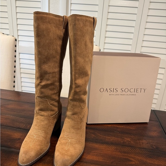Brown Suede Knee-High Boots - Picture 3 of 4